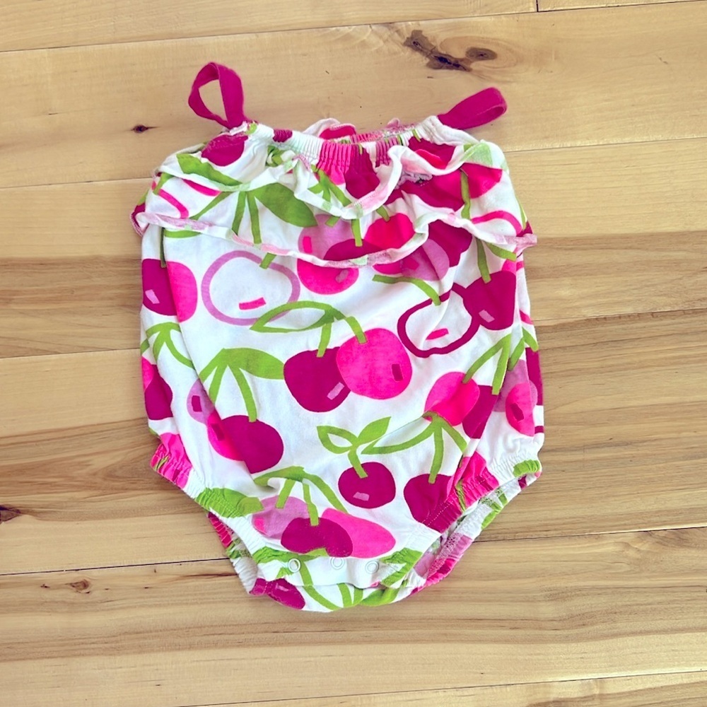 Koala Baby Bubble Romper Pink Cherries Size 6 Months